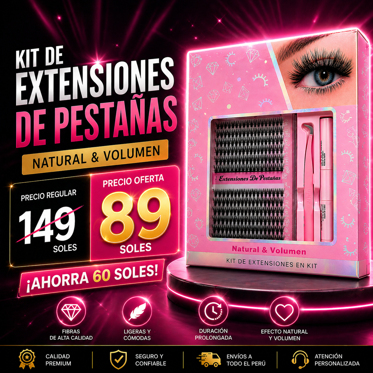 Kit Pestañas Punto a Punto + Mascarillas Faciales  - ENVIO GRATÍS